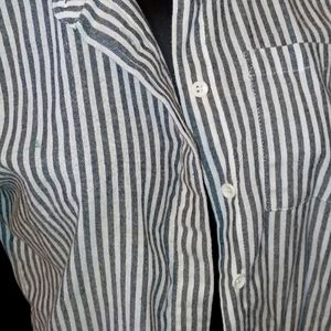 Striped button down croptop